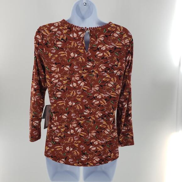 Daniel Rainn Crochet pleated lace trim long sleeve shirt Stitch Fix Size PS - Picture 2 of 9